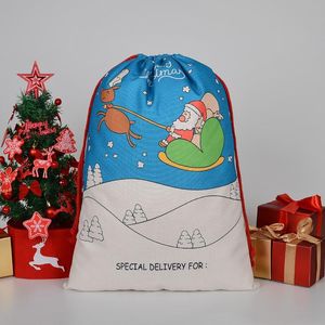 Decorações de Natal Canvas Christma Bag Gift Mailing Bags Children