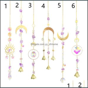 Outras Decoração Decoração Decor Garden Fábrica Cristais Sun Catcher Pendurado Prismas SunCatchers Lua Janela Luz Luz Arco-íris Ornamento para Planta de Casamento