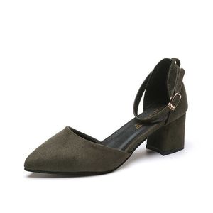 Primavera Autunno Temperamento Scarpe da donna Décolleté in pelle scamosciata con tacco medio Décolleté di moda per donna Designer di marca Slip on Women Shoe 210611