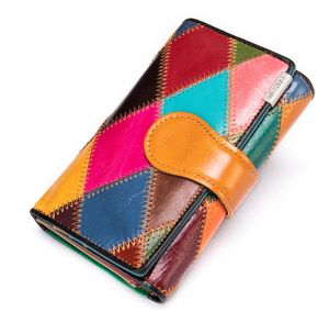 Mynt plånbok kvinnor plånbok gjord av läder kvinnlig plånbok kvinna handväska mynt och kort Färgglada kvinnokorthållare pengar väska