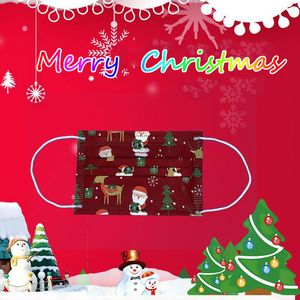 6 Styles Christmas Kids Disposable Face Masks 3 Layers Breathable Mask With Box DHL Free Delivery