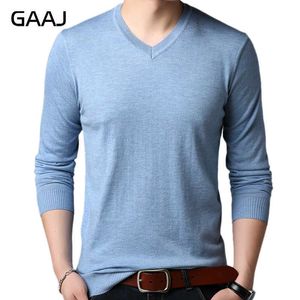 GAAJ casual striped knitted baisc solid pull sweater men wear jersey dress luxury pullover mens sweaters male fashion man sweter Y0907