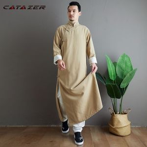 Bomull vinge chun ip man robe wudang taoist shaolin buddhist munk kung fu kostym tai chi uniform kampsport kläder