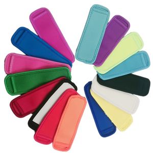 Popsicle Holders Ice Cream Tool 16 Colors Neoprene Cold Insulator Sleeves Freezing Prevent Popsicles Bags BPA free in Bulk Wholesale