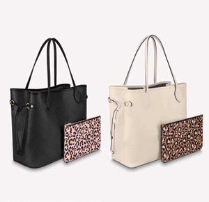 Latest Autumn Heart Wild Leopard Grain White Leather Handbag Wallet M45818 M45819 Lady Fashion Bags Purses Designer Handbags