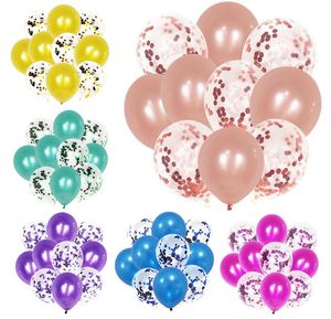 Sequin Confetti Balloons Latex Party Decorazione festival colorato festival 12inch palloncino per materiali di compleanno rifornimenti