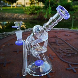 Showerhead Hookahs Water Pipes Recycler Percolator Water Glass Bongs Sidecar 14mm Female Joint With Bowl Oil Dab Rigs