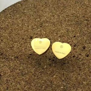 Gold Heart Earring Women Stud Couple Flannel Bag Stainless Steel 10Mm Piercing Body Jewelry Gifts For Woman Accessories Wholesale Jewelry