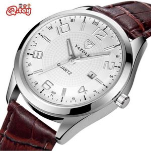 Yazole 2021 Herrenuhr Zegarek Meski Wasserdichte Quarz-Armbanduhr Business Herrenuhren Uhr Stahl Lederband Montre Homme G1022