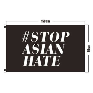 Polyester Stop Asian Hate Flag Lives Matter Banner 3D-Druck Individualisierung Anti-Rassismus-Poster Slogan Hintergrund 3x5 FT TH0003