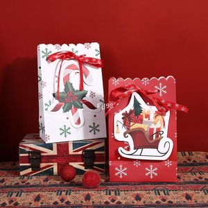Классический рождественский подарок мешок конфеты бумажные пакеты день рождения, обертывание луки снежинки lld10931