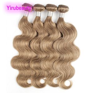 Brasileiro 100% Cabelo Humano 3 Pacotes Corpo Reto Onda 16-24 polegadas 8 # Cor Três Peças/lote Peruano Indiano Malaio Produtos Yirubeauty