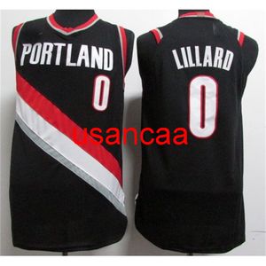 Męska koszulka 10 stylów 0# Lillard Black Basketball Jerseys, M, L, XL, XXL