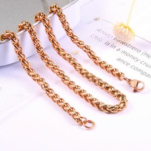 Wholesale rose gold chunky chain necklace for sale - Group buy Rose Gold Keel Link Chain Necklace Stainless Steel Piece Width mm Men Women Chunky For Pendant Jewelry Choker DIY Gifts Chains