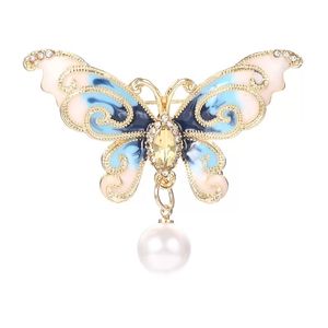 Fashion Colorful Butterfly Brooches Metal Crystal Rhinestones Brooch Animal Pins Banquet Wedding Bouquet Gifts