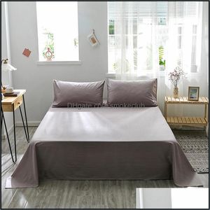 Sheets & Sets Bedding Supplies Home Textiles Garden 2021 100% Cotton Soft Luxury Bed Wrinkle Hypoallergenic Light Purple Flat Sheet Drop Del