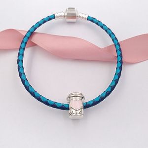 Smycken gör kit 925 Sterling Silver Chain Bead Pandora Dryck att gå Charm Valentinsdag Armband för kvinnor Män Teen Choker Halsband för DIY Bangle 797185Sen160