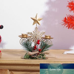 Święty Mikołaj Christmas Candlestick Kutego żelaza styl Latarnia Świecznik Uchwyt Dining Stół Home Decoration Ozdoby Metalowe Rzemiosło