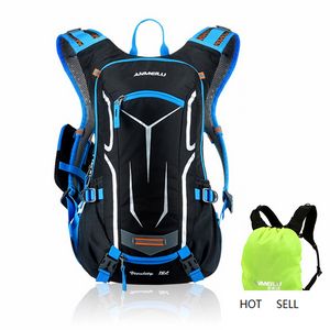 18L Cycling Backpack Rucksack Bicycle Bag with Rain Cover Breathable Riding Camping Hydration Hiking Cross Bag