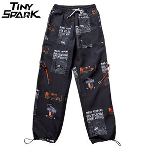 Lato Joggers Hip Pant Gwiazda Drukuj Mężczyźni Harajuku Sweatmer Streetwear Moda Casual Track Spodnie Docent Spodnie White 210715