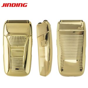 Electric Shaver for Men Razor Machine Shaving Beard Trimmer UsbCable Retro Reciprocating Double Cutter Head Electroplating Body 220214