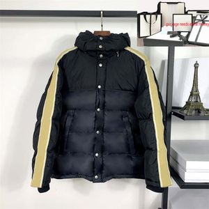 Luxurys Down Jacket Brev Broderi Sticka Dubbel Sleeve Jacquard Högkvalitativ Unisex Winter Clothing Fashion Size S-XL