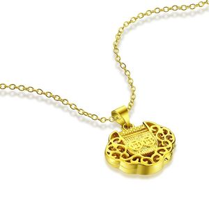 Vintage Purse Pendant Fashion 925 Silver Gold Necklace Wave Water Chain for Women Jewelry Charm Year Chains