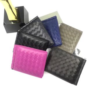 Wholesale 2021 classic Luxury Designer Wallet handcraft Genuine soft Leather sheepskin money clip for women simple Purse men five color card holder gift box