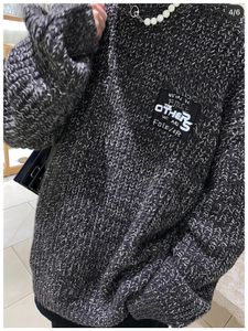 Men's Sweaters Raf Simons 2021 Autumn And Winter Retro Cloth Sweater For Girls Loose Warm Thick Wool Pullover Solid Color