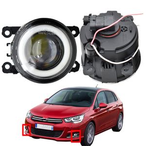 for Citroen C5 II Hatchback Estate 2004-2015 with Fog light Styling Angel Eye Front Bumper LED Lens Lamp DRL 12v H11