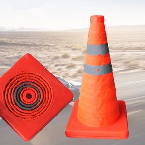 40cm Folding Road Safety Warning Sign Traffic Cone Orange Reflekterande Tape Parkering Lås Kollapsibel Pop Up Multi Purpose