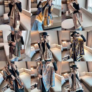 Women Fashion Designer Letter Printing Embroidery Cashmere Scarves Winter Foulard Satin Square Scarve Outdoor Keep Warm Womens Luxury Wool Spinning Shawls Scarf