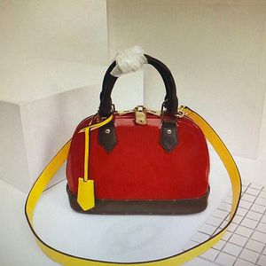 M44389 quality Fashion Mono Bag Purses Women Classic zipper Handbags Tote luxurys Lady Chain Shoulder Embossed Patent Leather Shell bags