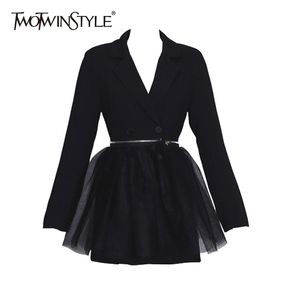 Ball Gown Black Dress Women V Neck Long Sleeve High Waist Mini Dresses For Female Autumn Fashion Clothing 210520