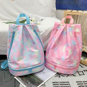 DHL50pcs Zaino Borsa Donna Nylon Multifunzionale Secco Bagnato partenza Borsa a tracolla da palestra di grande capacità Colore della miscela