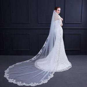 Bridal Veils One Layer Lace Edge Wedding Long With Comb Ivory Velos De Novia Accessories Voile Mariage Boda Welon