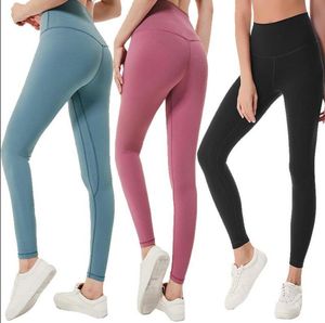 LU-32Classic damskie wygodne spodnie do jogi, sportowe legginsy z wysokim stanem, stretch fitness do biegania na świeżym powietrzu.