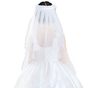 Veli da sposa Bambini Bambine Piccola principessa Fascia per capelli Doppi strati Tulle Fiori Ghirlanda Ruffles Pizzo floreale Matrimonio 2