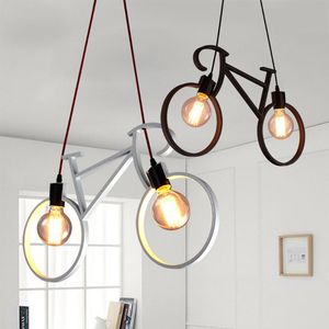 Wholesale chandelier string lights for sale - Group buy Strings Nordic Modern Bicycle Iron Cafe Loft Corridor Bar Store Ceiling Lamp Chandelier Light Droplight Home Decor Gift