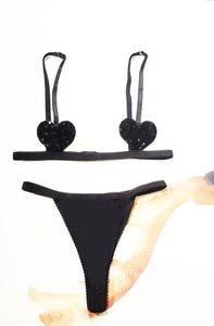 Herzen Spitze. großhandel-Hot Love Heart Lace Badeanzug Bikini Set Frauen Bodysuit Zweiteilige Badebekleidung Bikinis Schneller Versand Badeanzüge