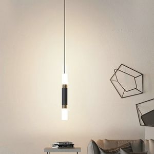 Modern Uzun Kablo Kolye Lambaları Başucu Oturma Odası için Fuaye Aydınlatma Nordic LED Tavan Asılı Kolye Lamba Sıcak Beyaz Işık