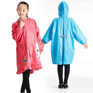 Qian Impermeável Crianças Raincoat Casaco Meninos e Meninas Crianças Bonito Dos Desenhos Animados Rain Poncho Capuz Elastic Elastic Band Waterproof Chuva Casaco 210320