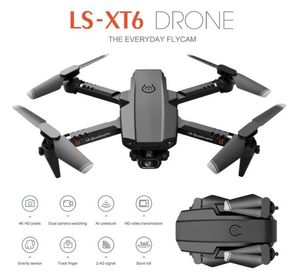 XT6 LS-E525 Mini WIFI FPV ile 4 K 1080 P HD Çift Kamera Drones Yükseklik Tutma Modu Katlanabilir RC Drone Quadcopter RTF-Drone