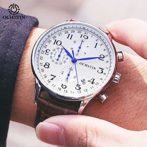OCHSTIN Top Luxury Brand Men Business Rose Watches Chronograph Waterproof Quartz Analog Wristwatch Male Clock Relogio Masculino X0625
