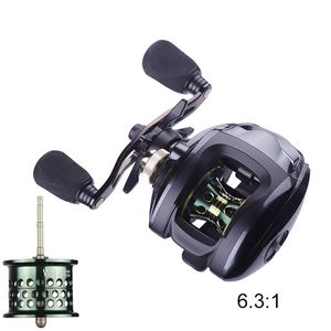 Baitcasting Reel 12 + 1 шарикоподшипник неглубокие высокоскоростные барабаны BATERCACT Рыболовные барабаны 6.3: 1 передача с 5,5 кг Макс.