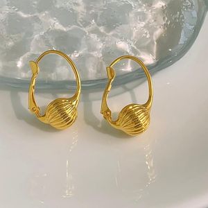 Gold Ball Hoop Earrings achat en gros de HOOP Huggie Vintage Lanterne Boucles d oreilles Charme Geometric Gold Ball métallique percé pour femme Chic Parti Bijoux Cadeaux