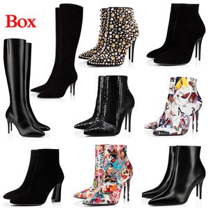 Wholesale animal print pointed flats resale online - With Box Red Bottoms Luxury Designer Boots Women So Kate Ankle Knee Tall High Heels Booty cm Chunky Pony Pointed Toes Boot Girls Ladies