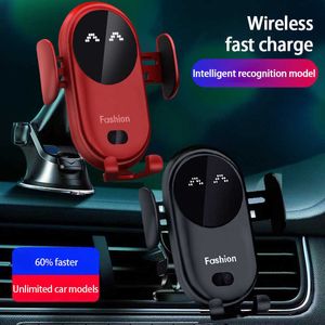 Wireless Charger Car Phone Holder Qi Induction Smart Sensor Fast Charging Stand Mount For Samsung S10 Note 10 iPhone 11 10W