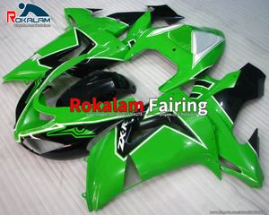 Green Fairing för Kawasaki Ninja ZX10R ZX 10R Sportbike Fairings omfattar 2006 2007 ABS FAIRING KIT (formsprutning)
