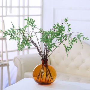 Decorative Flowers & Wreaths Real-looking Locust Leave Branches Artificial For Home Room Decor Fake Green Plant Leaf Simulation Oval Eucalyp